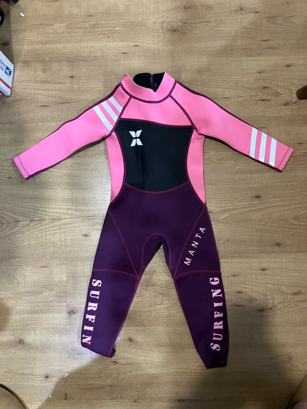 Kids Pink & Purple Dive and Sail Full-Length Wetsuit - Kids Swim suit  size m